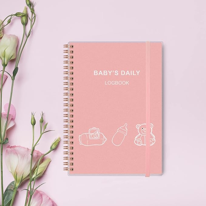 Baby's Daily Log Book - A5 Baby Care planner for Newborns, Schedule for Tracking Newborn's Daily Routine, 152 Easy to Fill Pages Track and Monitor Nursing, Sleep, Feeding, Diapers, Pumping - Pink