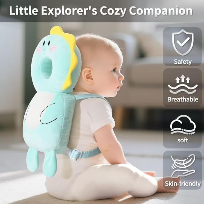 GINMOON Baby Head Protector Backpack,Lightweight and Breathable, Baby Walking Harness,Crawling Baby Essentials(Tiger)