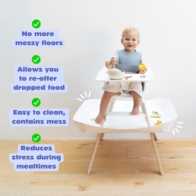 CATCHY - Food Catcher - Compatible with Stokke Clikk High Chair + 11 Other High Chairs - Highchair Sold Separately - Baby & Toddler Food & Mess Catcher - Under High Chair Accessory