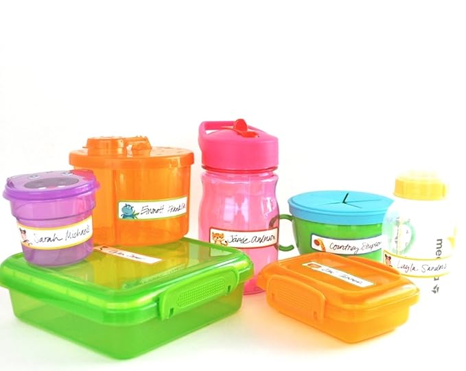 Bottle Labels, Write-On, Self-Laminating, Waterproof Kids Name Labels for Baby Bottles, Sippy Cup for Daycare School, Dishwasher Safe (Variety Pack, Set of 2)