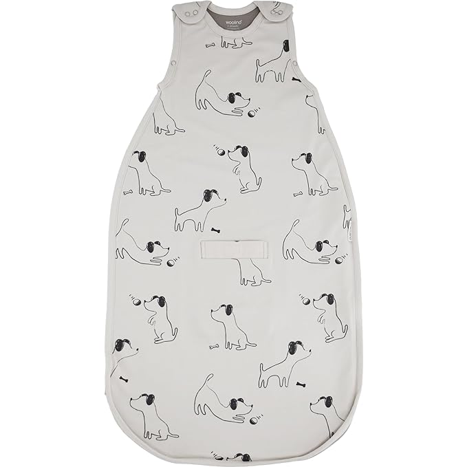 Woolino Toddler Sleeping Sack, 4 Season Merino Wool and Organic Cotton Baby Sleep Bag, 2-4 Years, Puppy