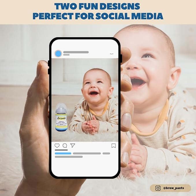 Soft Drink Themed Coozies for Baby Bottles - Funny Gift for New Parents & Baby Showers - (2 Premium Designed Neoprene Coozies + BPA/Lead/Phthalate Free Bottle Included)
