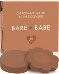 40 Pieces Satin Nipple Pasties - Hypoallergenic, Disposable, Adhesive Breast Pasties - Nude Nipple Covers No-Show