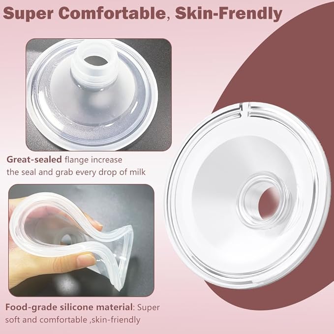 2pcs Silicone Flange 17mm Compatible with Momcozy S12 Pro/S9 Pro/S12 Breast Pump,TSRETE S12/Kmaier S12 Wearable Breast Pumps, Shield 17mm Flange Parts