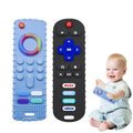 2-Pack Baby Teething Toys-TV Remote Control Shape Silicone Infants Teething Toys for Babies 0-18 Months,BPA-Free (Black+Blue)