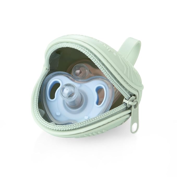 PandaEar 4 Pack Pacifier Holder Case Set | 2 Pack Silicone Portable Travel Pacifier Pouch & 2 Pack Transparent Nipple Holder Case Container Trave l Boxes | BPA Free| Universal Accessories Holders