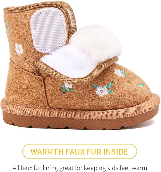 BMCiTYBM Girls Boys Snow Boots Warm Winter Fur Lined Baby Shoes (Infant/Toddler/Little Kid)