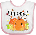 inktastic I'm One- Pumpkin Birthday Autumn Baby Bib