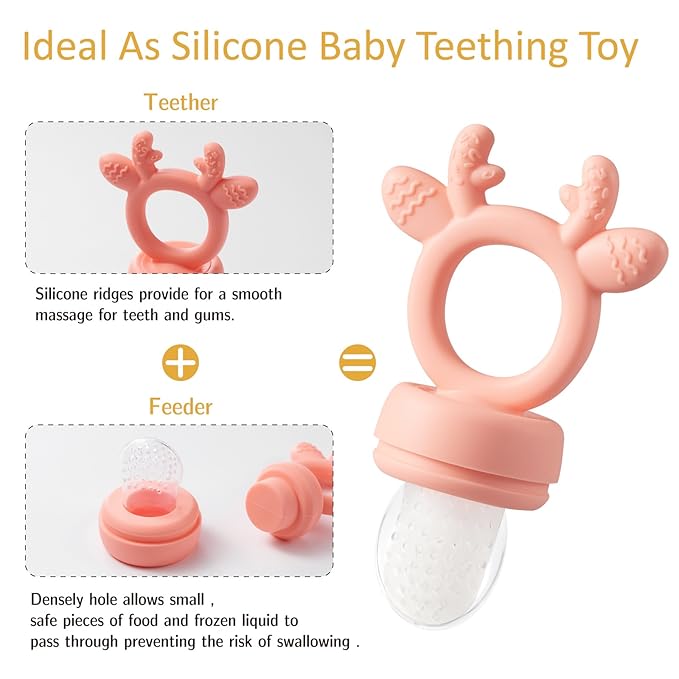 Baby Fruit Feeder,Teething Toys,Silicone teethers for Babies 3-12 Months for Baby Feeding