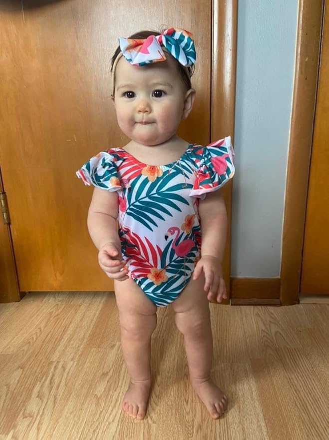 Toddler Girl Baby Ruffles Mermaid Fish Scale Swimsuit One Piece Swimwear Bathing Sunsuit
