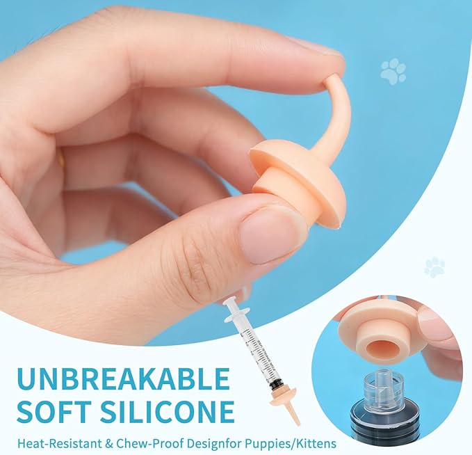 Pet Nursing Kit – Kitten Bottle Feeding Set with Nipples, Syringes, and Formula Dispenser for Newborn Puppies, Kittens, Baby Squirrels, and Other Small Animals