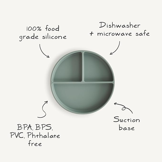 mushie Silicone Suction Plate | BPA-Free Non-Slip Design (Tradewinds)