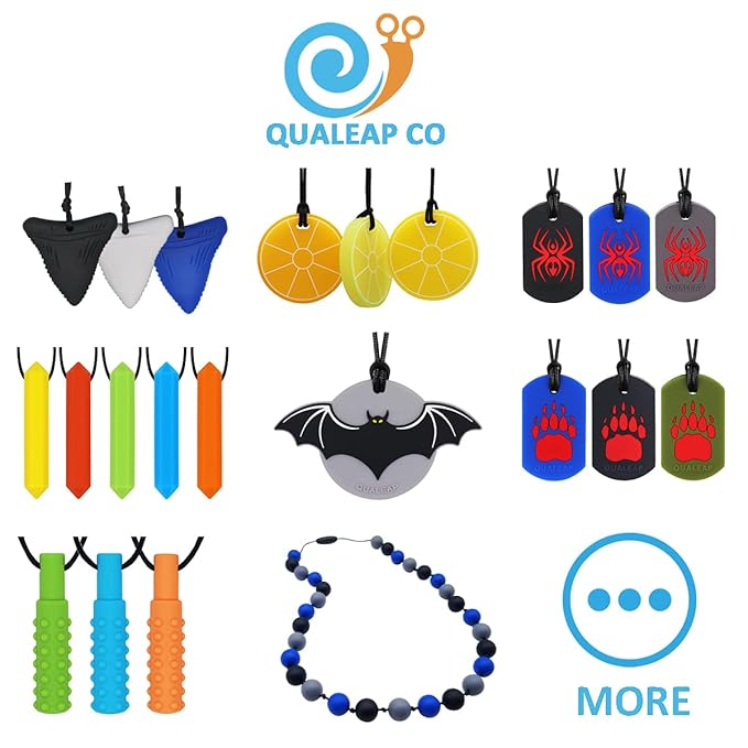 Xtra Tough (XT) Sensory Chew Necklace (3 Pack) - Sensory Oral Motor Aids Teether Toys for Autism, ADHD, Baby Nursing or Special Needs- Designed for Moderate & Aggressive Chewer