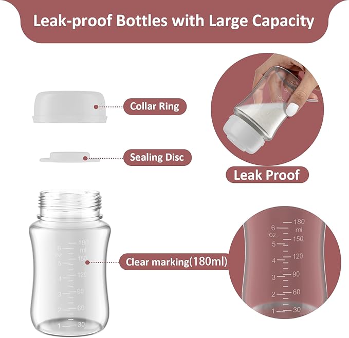 Pump Parts Compatible with Spectra S1/S2/9 Plus Breastpump, 4 Set Replacement Parts for Spectra Include 26mm Flange,Duckbill Valve,Backflow Protector,Tube,Bottle, Not Original Accessories