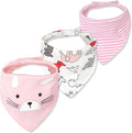 Baby Dribble Bib, Toddler Bandana Bib 3 Packs Super Absorbent Cotton Feeding Bibs