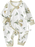 100% Organic Cotton Soft 0-6 Months Unisex Footless Newborn Baby Sleepers Pajamas Romper Boys Girls Long Sleeve