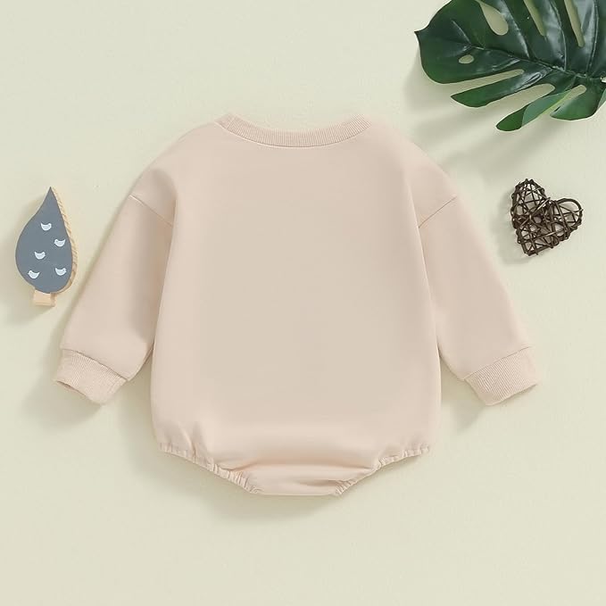 VISGOGO Newborn Infant Baby Boy Girls Oversized Romper Little Dude Sweater Onesie Coming Home Outfit Neutral Clothes