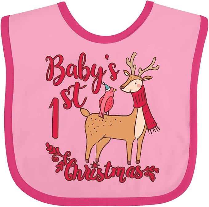 inktastic Baby's First Christmas Baby Bib