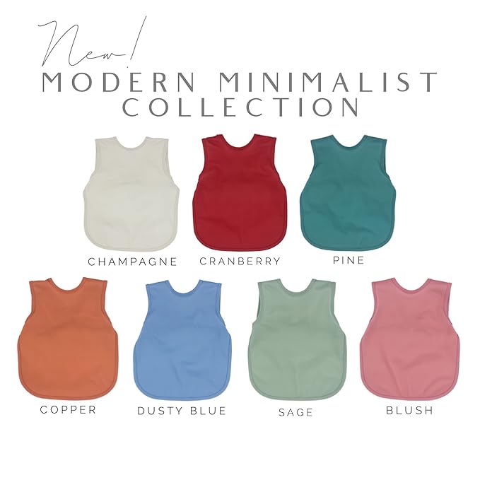 BapronBaby Minimalist Blush Bapron - No Neck Tie Safer Bib for Baby & Toddler - Soft Waterproof Stain Resistant - Machine Washable - Sz Baby/Toddler 6m-3T
