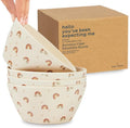 Nook Theory 4 Pack Bamboo Bowls - 22 Oz Reusable Bowl, Dishwasher Safe - Not Microwavable Bamboo Dishes (Rainbow)