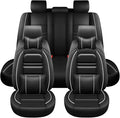 Car Seat Covers for Malibu 2004-2025 | 5-Seats Seat Covers, Waterproof Seat Protectors, Automotive Seat Covers (Full Set with Pillow,Black&White Line)