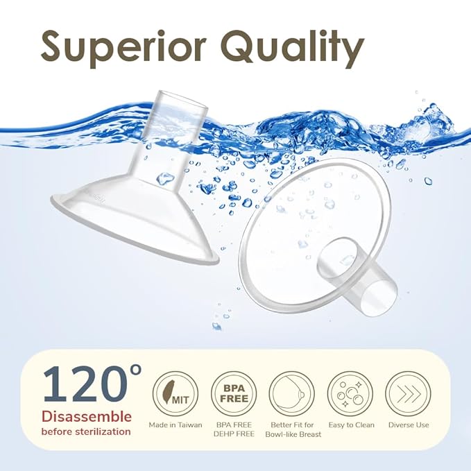 Maymom MyFit Crater Series 18 mm Two-Piece Design Small Breastshield Compatible with Medela Breast Pump Pump Parts; Replace Medela Shields; Fit Flex Connector; 2pc