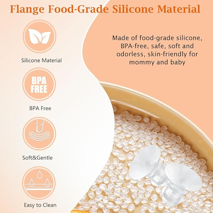Flange Inserts 10PCS 19/21mm*5,24mm Breast Pump Shields/Flanges Compatible with Momcozy S9/S9pro/S10/S12/S12pro/Spectra/Medela/TSRETE, Reduce 24mm Tunnel Down to Correct Size