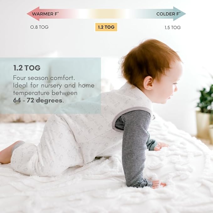 Tealbee Dreamsuit Toddler Sleep Sack with Feet – Walker Sleep Bag with Legs, Rayon made from Bamboo, All Season 1.2 TOG, 2-Way Zipper, 3T-4T - Love Milk