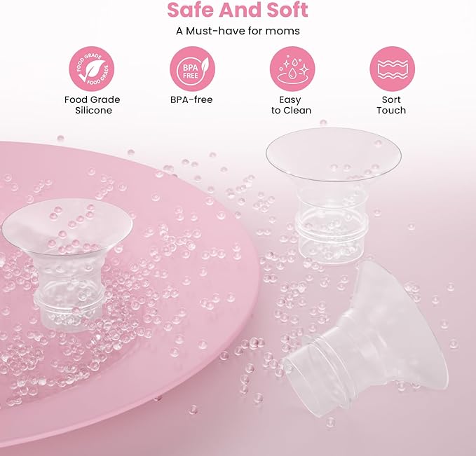 Flange Inserts 17mm(8PCS) & Nipple Ruler & Cleaning Brush, 3 in 1 Flange Sizing Kit, Silicone Flange Insert Kit for 24mm Most Pumps, Breast Pump Replacement Accessories