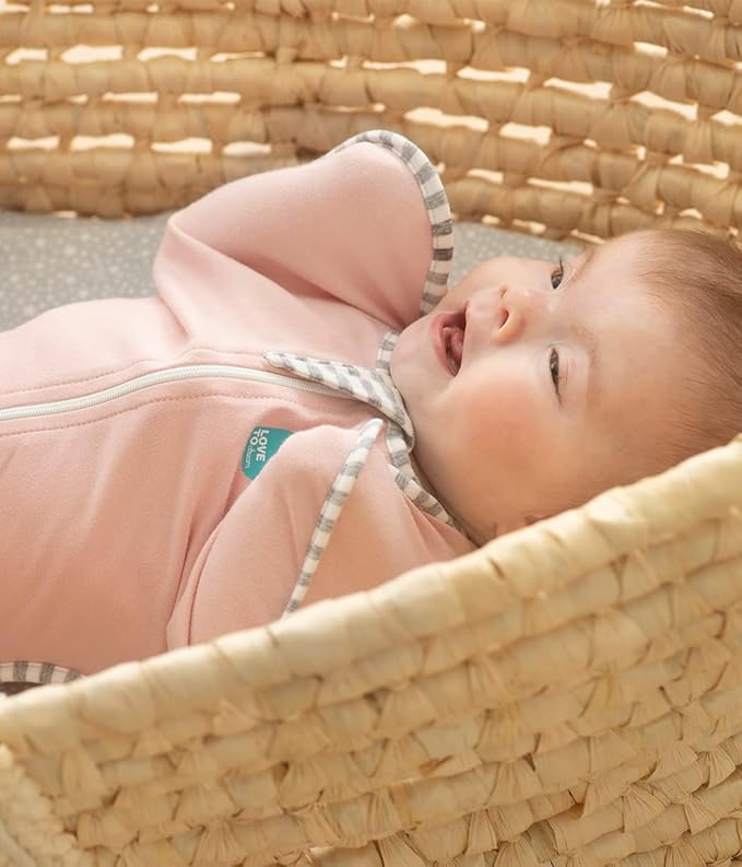 Love to Dream Swaddle UP, Baby Sleep Sack, Self-Soothing Swaddles for Newborns, Improves Sleep, Snug Fit Helps Calm Startle Reflex, New Born Essentials for Baby, 1.0 TOG, 5-8.5 lbs, Pink