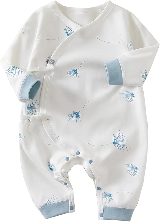 100% Organic Cotton Soft 0-6 Months Unisex Footless Newborn Baby Sleepers Pajamas Romper Boys Girls Long Sleeve