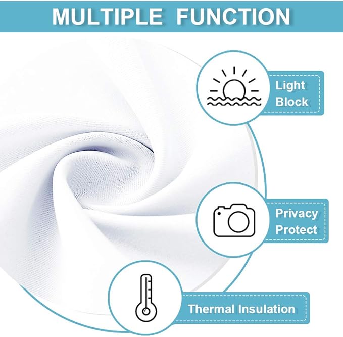 RYB HOME Room Divider Curtain - 50% Light Block Thermal Insulated Privacy Curtain Blind Large WindowCovering for Office Spare Bedroom Loft Church Basement, Wide 10 ft x Long 9 ft, Pure White