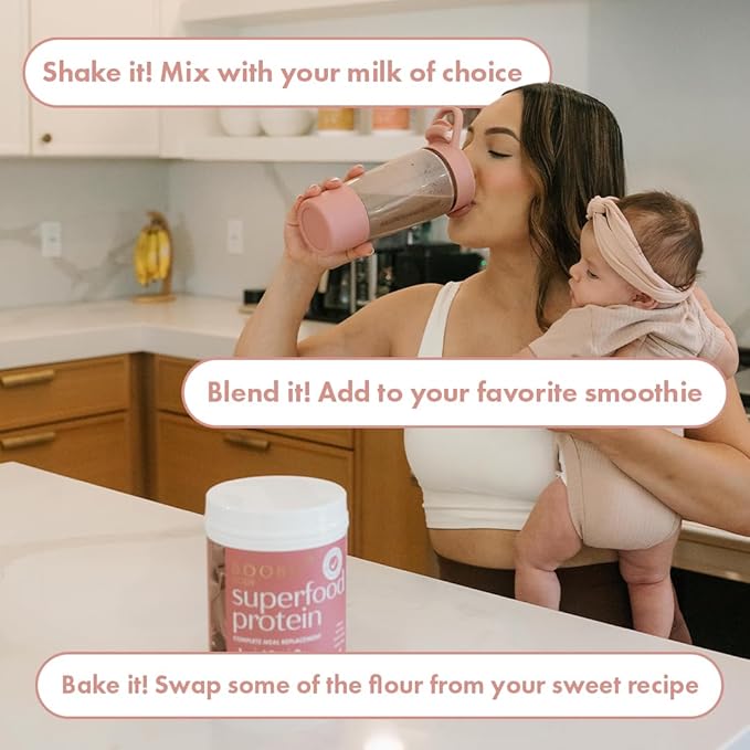 Boobie Body Superfood Protein Pregnancy and Postpartum Meal Replacement Shake, Coffee Caramel Flavor | 19g Protein | Safe for Lactation & Motherhood | Organic, Vegan, Zero Sugar, 1 Tub (20 Servings)