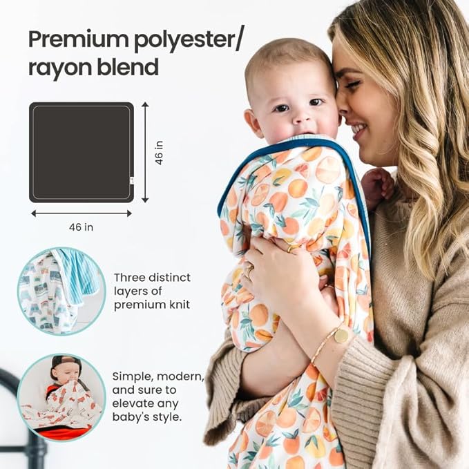 Copper Pearl Vance Three-Layer Baby Blanket: Soft Quilts for Boys & Girls | Breathable, Cozy Toddler Blanket | Premium Polyester/Rayon | 46x46