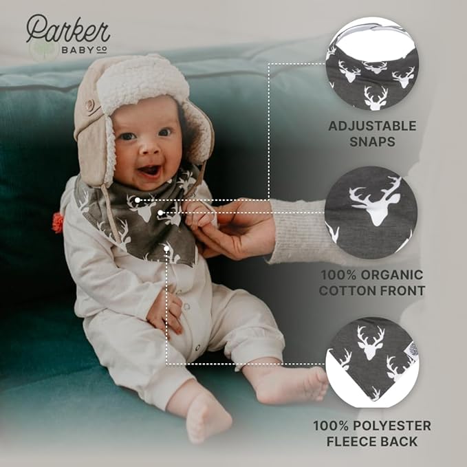 Parker Baby Bandana Drool Bibs 4 Pack Baby Bibs for Boys, Girls, Unisex