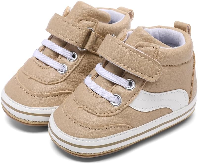 Clowora Baby Boys Girls Shoes Non-Slip Rubber Sole Sneakers Infant First Walking Toddler Crib Shoes Newborn Loafers Flats.