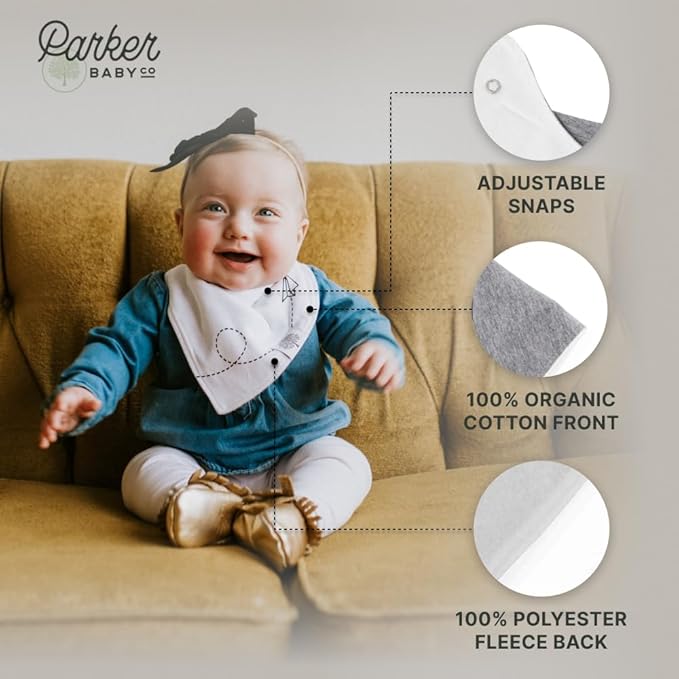 Parker Baby Bandana Drool Bibs 4 Pack Baby Bibs for Boys, Girls, Unisex