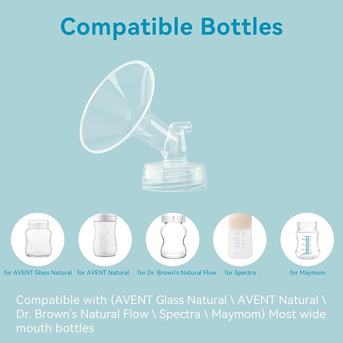Breast Pump Accessories Kit - 20mm Flange Set Compatible with Spectra S1/S2/Motif Luna, Includes Valves, Tubing & Backflow Protectors
