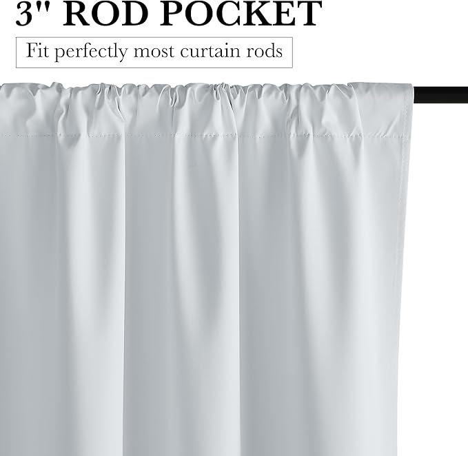 RYB HOME White 100% Blackout Curtains, Short Thermal Insulated Heat & UV Blocking Total Room Darkening Privacy Drapes for Small Window, Width 42 by Length 24, White, 2 Panels