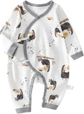 100% Organic Cotton Soft 0-6 Months Unisex Footless Newborn Baby Sleepers Pajamas Romper Boys Girls Long Sleeve