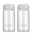 COMI Wide Neck Glass Breastmilk Collection n Storage Bottle, 8oz with Screw Ring Sealing Disk; Re-markable Sealing Disc. BPA Free, Fits Breast Pumps & Nipples (2 Gray Lids)