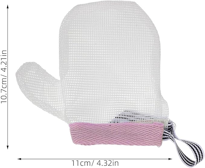 ERINGOGO 1 Pair Thumb Sucking Deterrent for Kids - Anti-Thumb Sucking Gloves for Nail Biting Prevention - Anti-Eating Teething Mitten Size M (Pink)