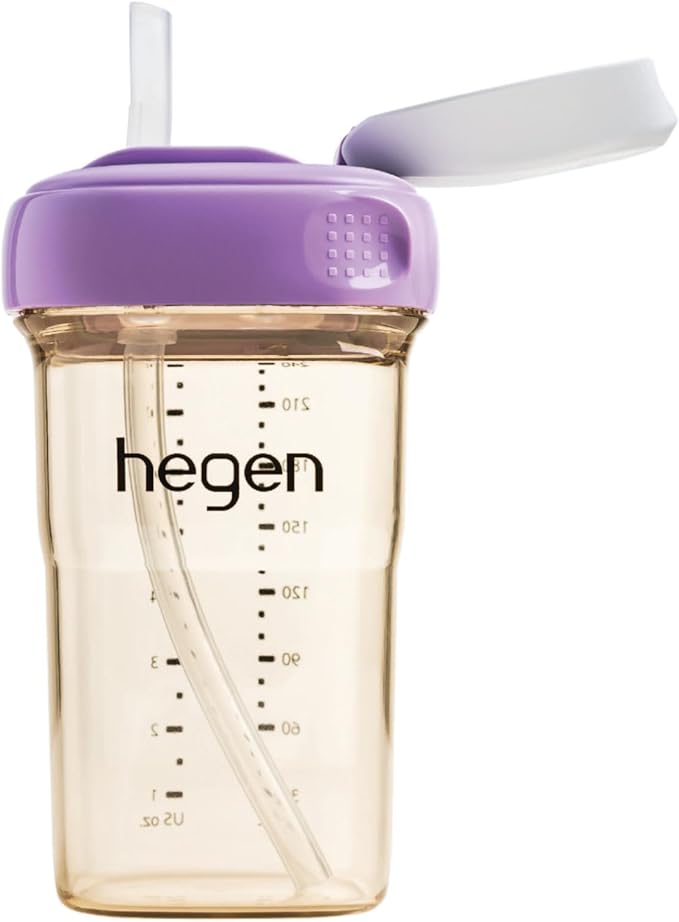 hegen PCTO™ 240ml/8oz Straw Cup PPSU Purple (Slow Flow) - 6 months and above