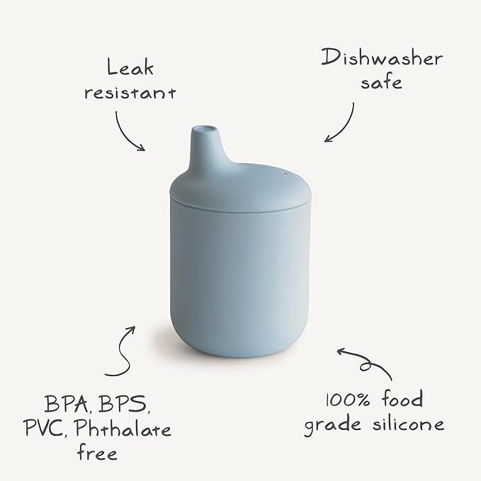 mushie 100% Silicone Baby Sippy Cup | 6 Months+ (Soft Lilac)