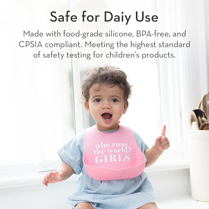 Baby Bib for Eating by Bella Tunno, Waterproof Silicone Bib with Large Food Catcher, Adjustable Fit for Babies 4-12 months & Toddlers 1-3 Years, Boys & Girls, Get In My Belly