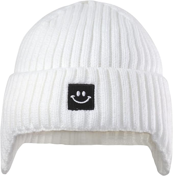 MaxNova 2 Pack Baby Beanie Toddler Winter Hat with Earflap for Girls Boys 0-8 Years