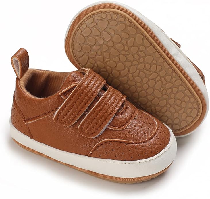 Clowora Baby Boys Girls Shoes Non-Slip Rubber Sole Sneakers Infant First Walking Toddler Crib Shoes Newborn Loafers Flats.