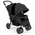 HONEY JOY Double Stroller, Foldable Lightweight Infant Twin with Tandem Seating, 5-Point Harness, Recline Seat, Storage Basket, Compact Baby Double Stroller Newborn and Toddler (Black)