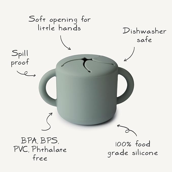 mushie Silicone Snack Cup | Spill Proof Food Container for Toddler and Baby (Dinosaurs)