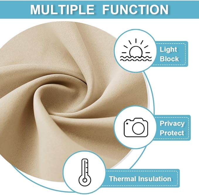 RYB HOME Extra Long Curtains Light Block Soundproof Privacy Blinds for Home Theater Office Backdrop Dining Living Room Patio Door Large Window Ceiling to Floor Drapes, W 8.3 x T 12 ft, Cream Beige